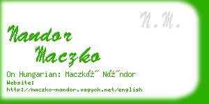 nandor maczko business card